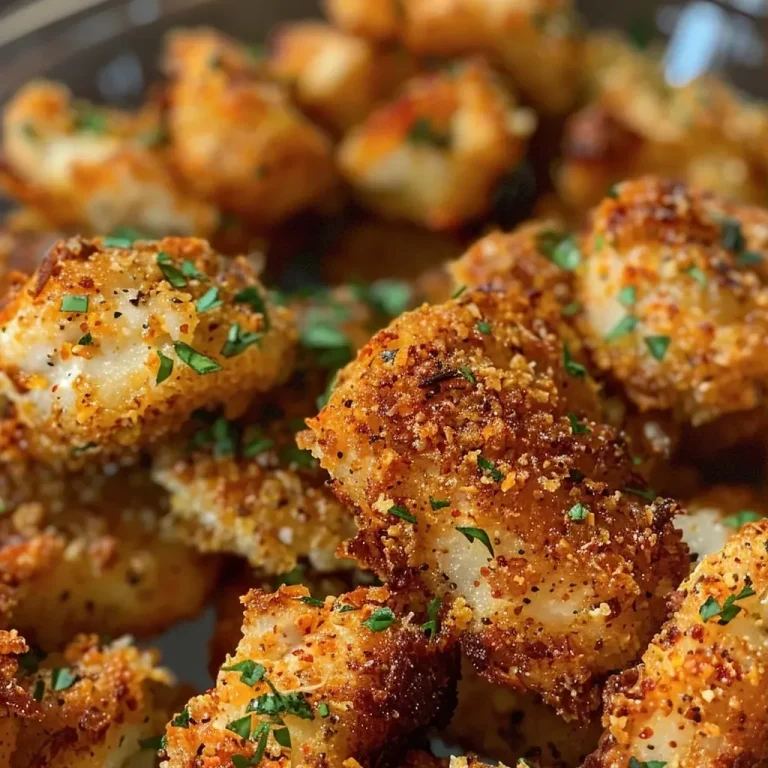 ['Close-up view of juicy baked chicken bites on a plate.', 'Side angle photo of golden-brown baked chicken pieces garnished with herbs.', 'Appetizing baked chicken bites showcasing a crispy texture.', 'Juicy chicken pieces arranged on a white plate, highlighting their flavorful seasoning.']