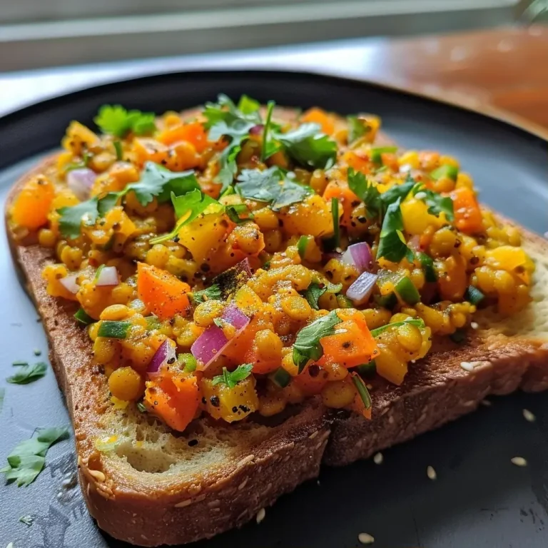 ['Juicy Moong Dal Toast, showcasing crispy edges and colorful vegetable toppings.', 'Close-up view of Moong Dal Toast with vibrant vegetables, highlighting golden brown bread.', 'Side view of Moong Dal Toast, featuring a mixture of lentils and chopped vegetables on toasted bread.', 'Delicious Moong Dal Toast with a mix of chopped onions, carrots, and bell peppers, ready to be served.']