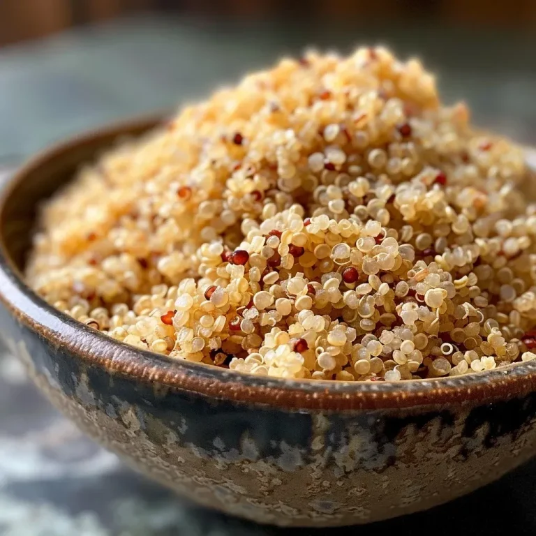 ['Close-up of a textured pile of quinoa flour in a wooden bowl.', 'Side view of light-colored quinoa flour on a dark surface.', 'Quinoa flour showcased in a well-lit kitchen setting.', 'A small heap of quinoa flour with whole quinoa seeds beside it.']