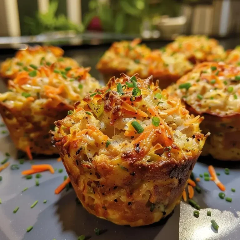 ['Close-up side view of savory tuna muffins with visible ingredients.', 'Delicious looking tuna muffins displayed with a golden crust and colorful vegetables.', 'Juicy tuna muffins showcasing a texture filled with vegetables and cheese.', 'Freshly baked savory tuna muffins with a side view highlighting their fluffy interior.']