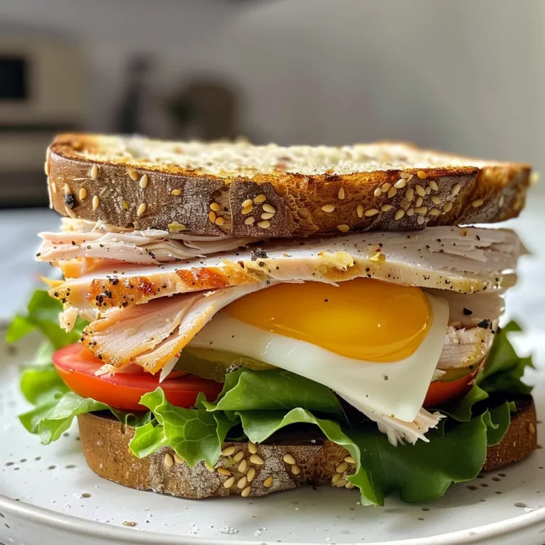 ['Close-up of a high-protein turkey sandwich with greens.', 'Side view of a turkey sandwich layered with ingredients on protein bread.', 'Juicy turkey sandwich featuring lettuce and Greek yogurt, captured in detail.', 'A delicious turkey sandwich on a wooden board, showcasing turkey and toppings.']