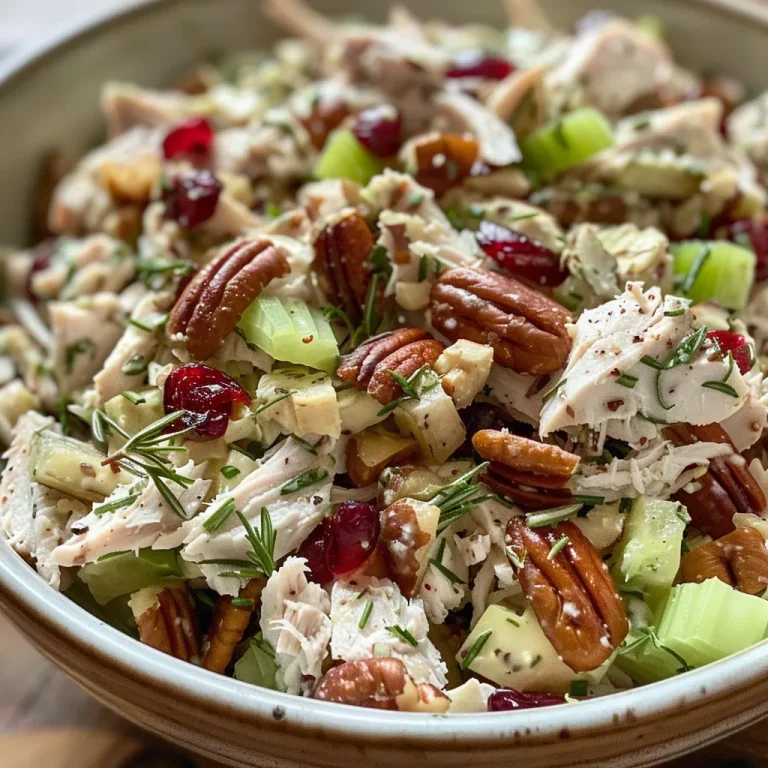 ['Close-up view of a colorful leftover turkey salad in a bowl with visible turkey, cranberries, and nuts.', 'Side perspective of a fresh turkey salad featuring diced turkey, celery, and cranberries, showcasing vibrant ingredients.', 'Bowl of leftover turkey salad with chunks of turkey, pecans, and a creamy dressing, captured in detail.', 'Detailed shot of a turkey salad highlighting various textures and ingredients including celery and dried cranberries.']
