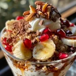 ['Close-up of a colorful yogurt quinoa parfait layered with pomegranate seeds and cocoa nibs.', 'Side view of a creamy yogurt parfait with quinoa, topped with jam and fresh fruit.', 'Delicious yogurt quinoa parfait showcasing vibrant layers of yogurt, quinoa, and pomegranate seeds.', 'Tasty yogurt parfait featuring quinoa and topped with agave syrup and cocoa nibs.']