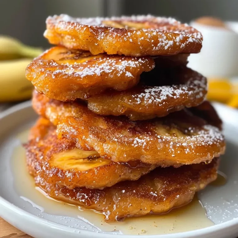 Irresistible Banana Fritters with a Touch of Homemade Salted Caramel Close-up of golden-brown banana fritters drizzled with smooth salted caramel.