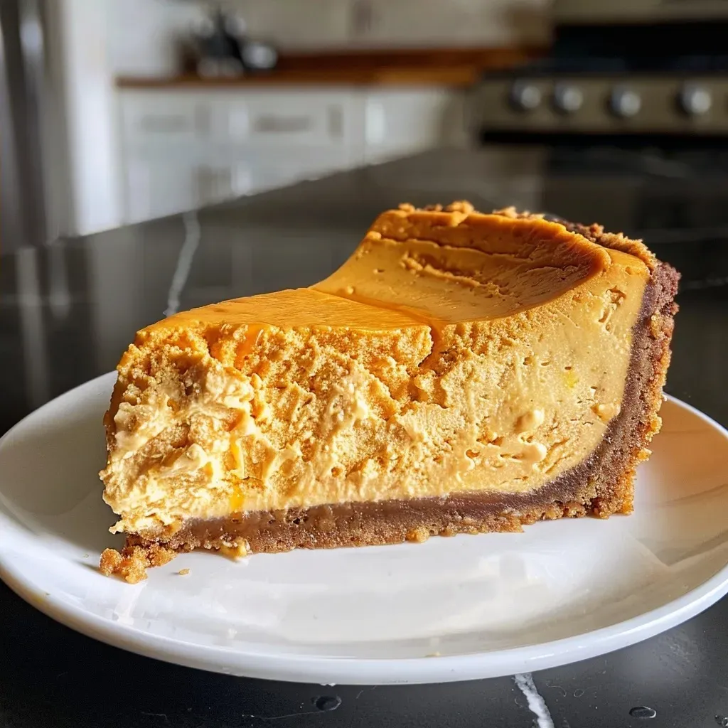 Close-up of a Butternut Cheesecake showcasing a smooth layer of cream cheese topping and a golden crust.