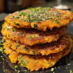 Close-up view of golden-brown Butternut Squash Fritters on a white plate.