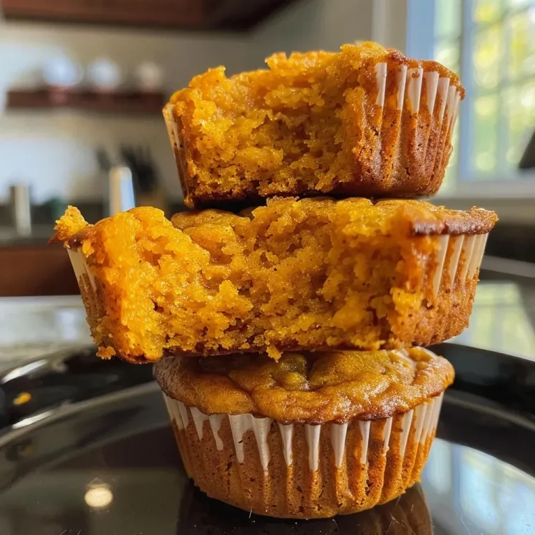 Close-up side view of a golden-brown Butternut Squash Muffin with a soft texture.