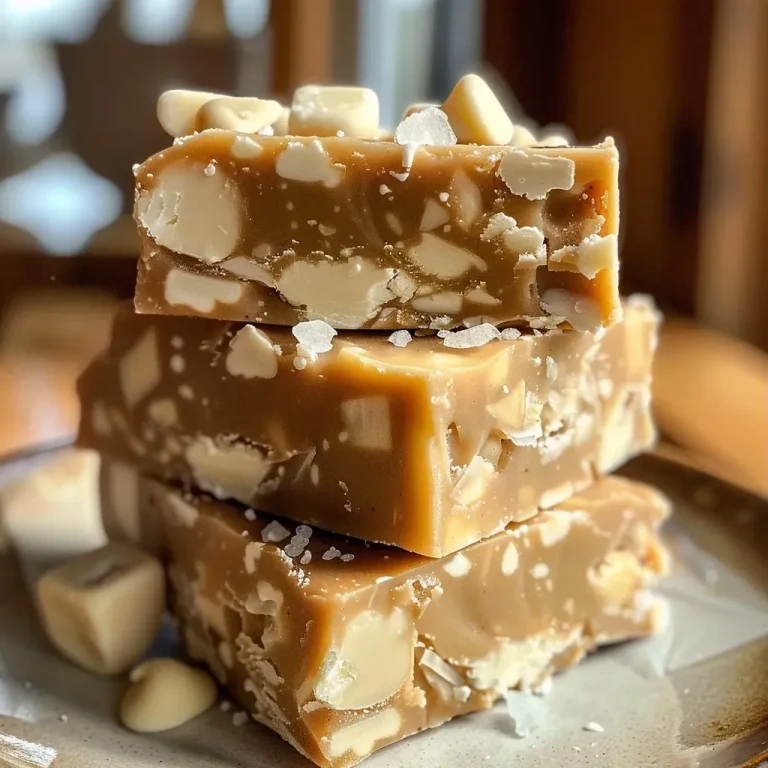 Close-up of caramel apple cider fudge showcasing its creamy texture and golden color.