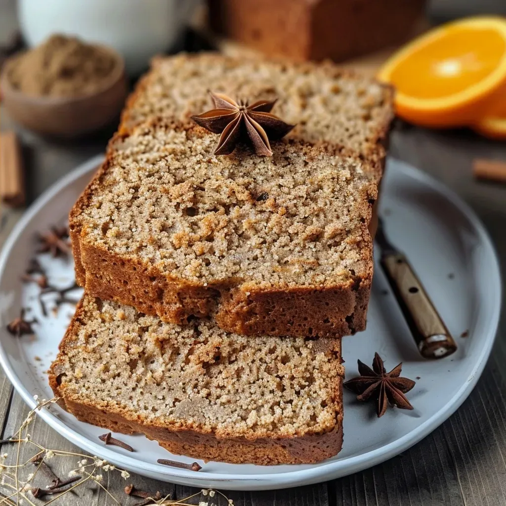 Side view of a freshly baked Chai Bread, highlighting its golden crust and ingredients.