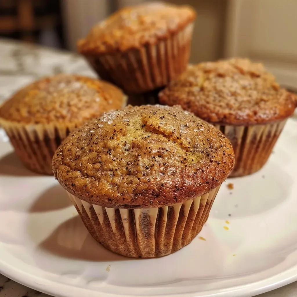 Close-up view of moist Chai Muffins topped with crispy streusel.