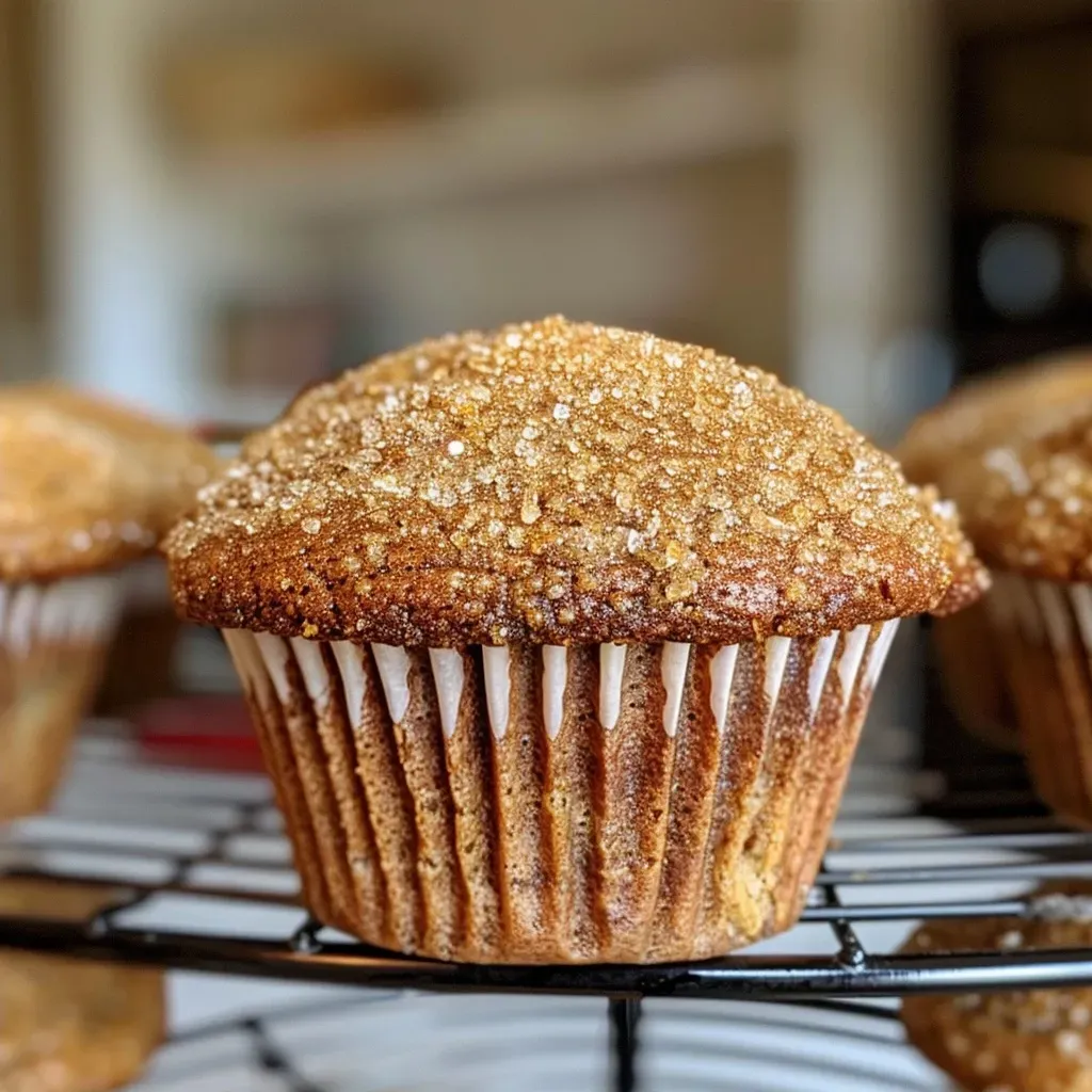 Side angle of Chai Muffins showcasing their golden-brown streusel topping.