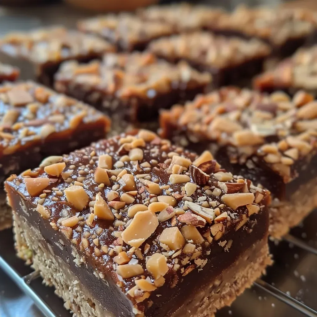 Juicy Lebkuchen bars displayed with a shiny citrus glaze, captured from the side.