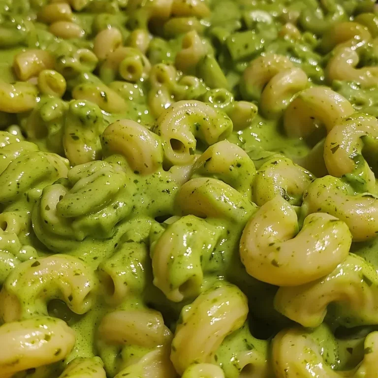 A Whimsical Twist on Comfort: Creepy Green Slime Spinach Mac and Cheese A close-up side view of green slime spinach mac and cheese in a bowl.