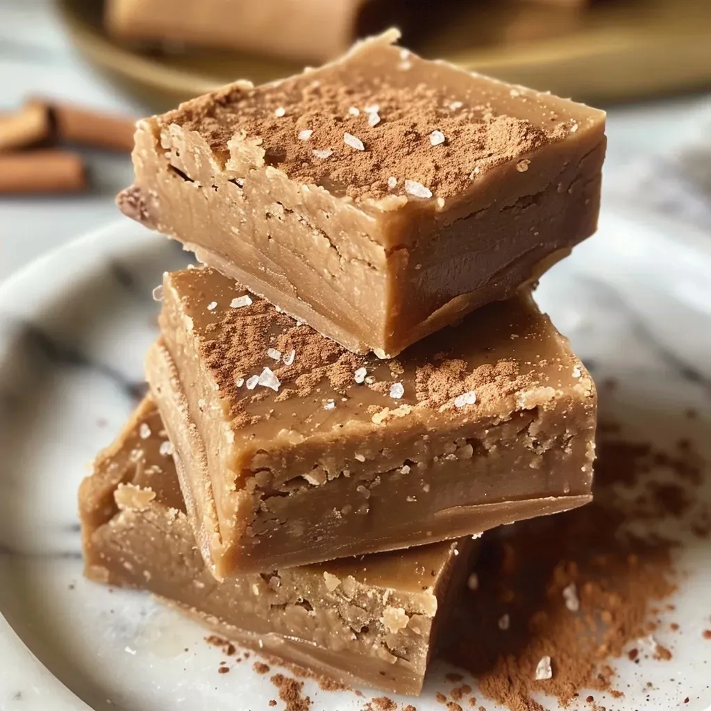 Delicious Dirty Chai Spiced Fudge displayed in a side view, showcasing its rich texture and spices.