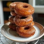 Close-up of a gingerbread donut with a glaze, showcasing its texture.