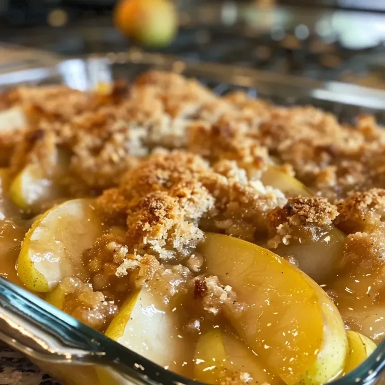 Embrace Autumn with This Heartwarming Ginger Pear Cobbler Close-up view of a freshly baked Ginger Pear Cobbler with golden crust and juicy pear slices.