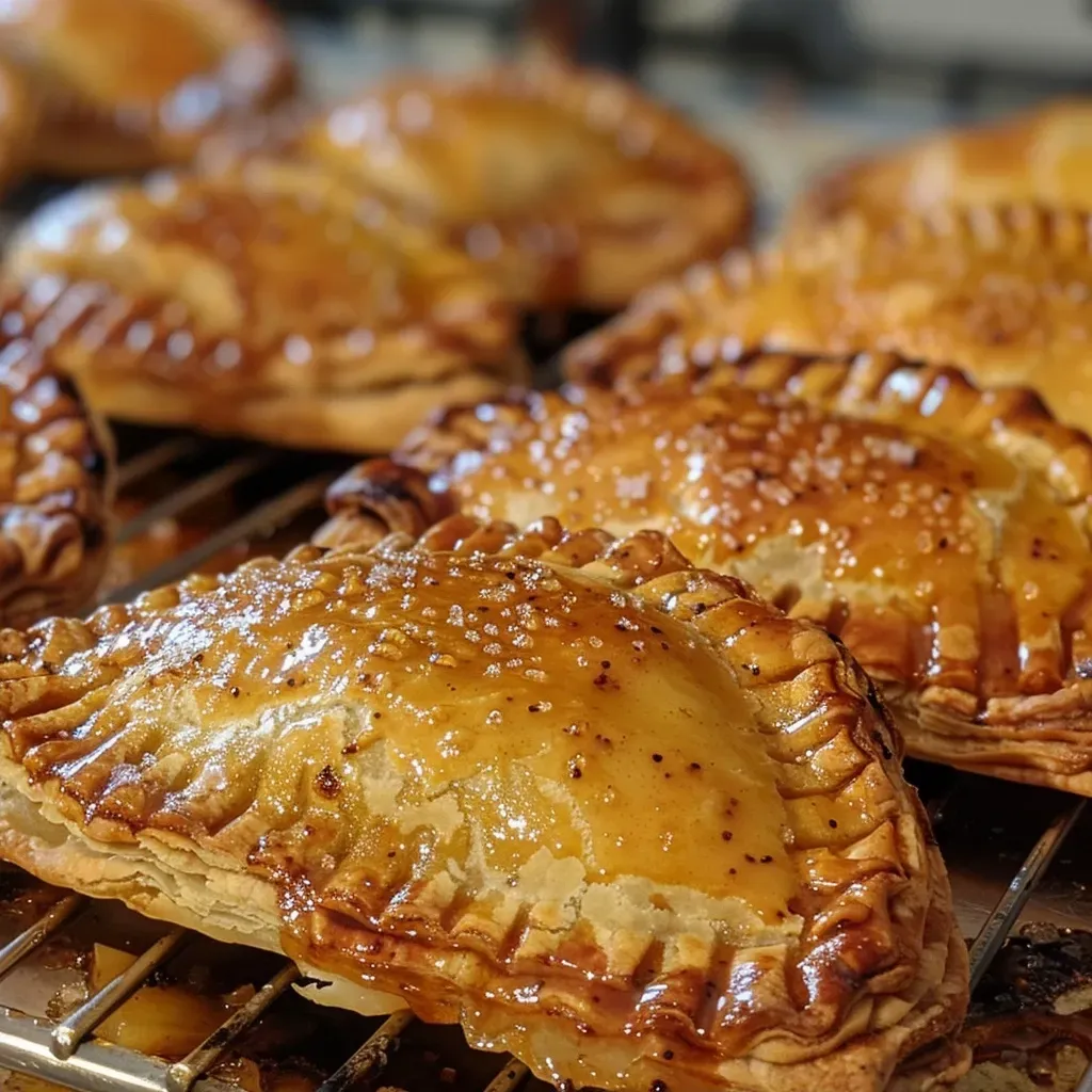 Juicy Ginger Pear Hand Pie with visible filling, presented in an appetizing close-up view.