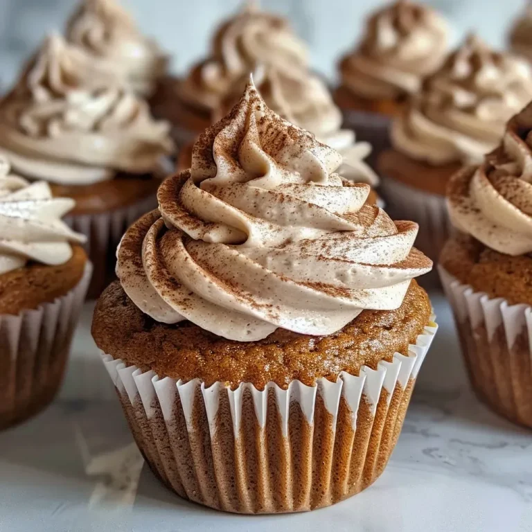 Warm Your Heart with Irresistible Gingerbread Cupcakes Close-up side view of frosted gingerbread cupcakes, showcasing their rich texture and decoration.
