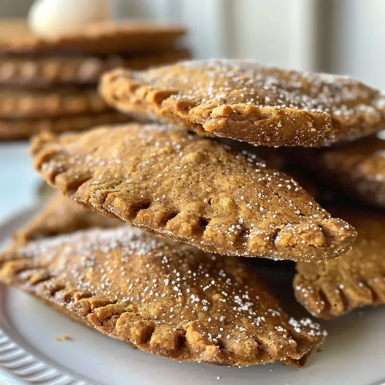 Cozy Up with These Delightful Gingerbread Hand Pies Close-up of golden-brown gingerbread hand pies with a flaky crust.