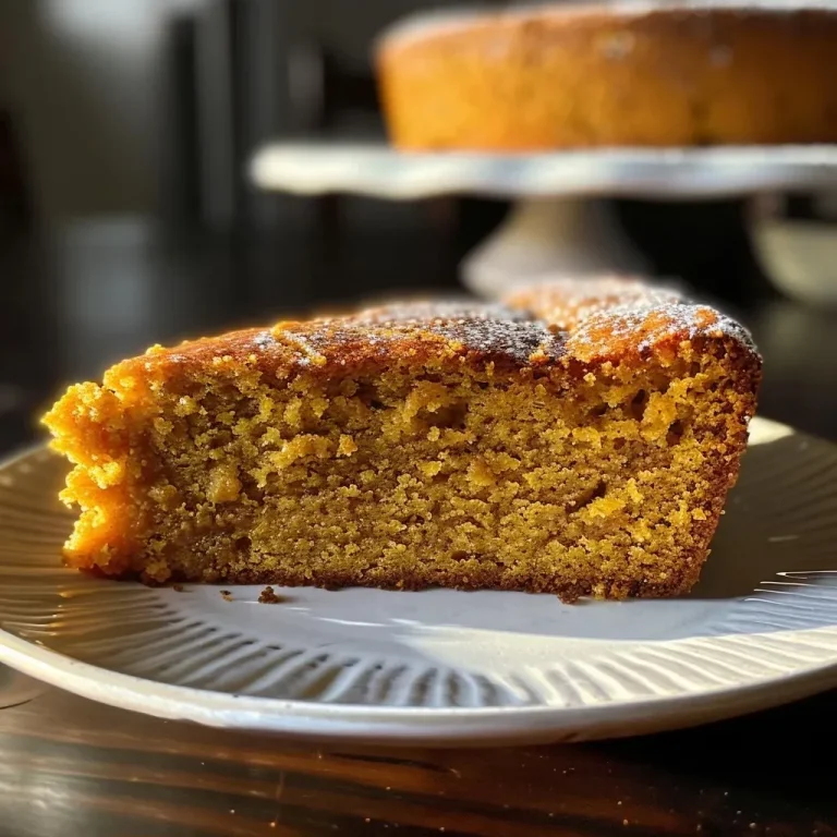 Your New Favorite Fall Treat: Moist Pumpkin Cake Made Easy Close-up side view of a moist pumpkin cake with a golden-brown crust.