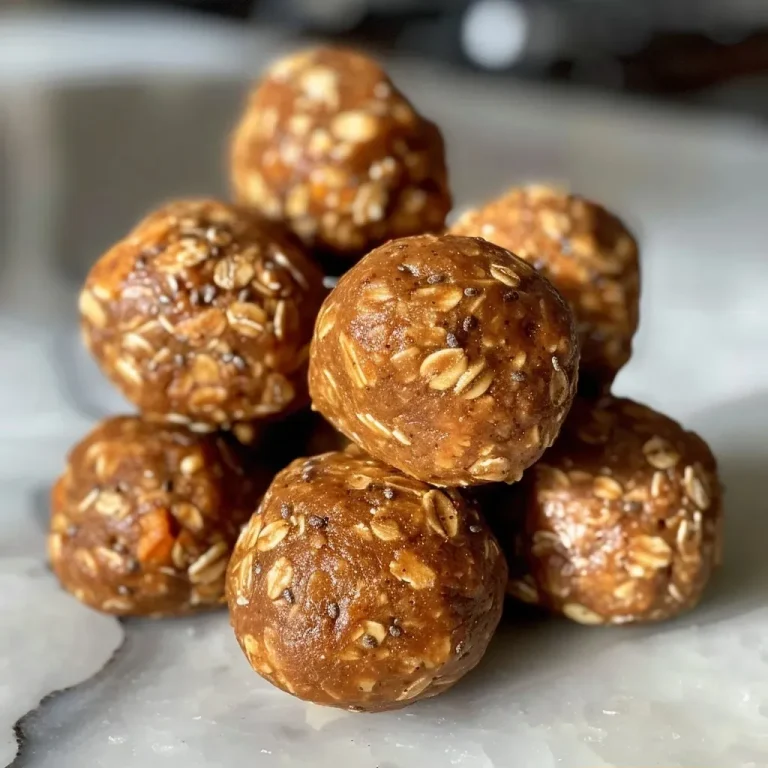 Close-up of No Bake Pumpkin Spice Energy Bites arranged on a wooden surface.