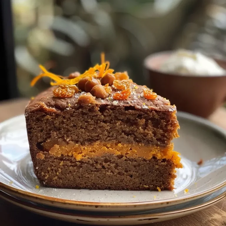 Embrace Autumn with This Quick and Delightful Spelt Butternut Squash Cake Close-up view of a moist slice of spelt butternut squash cake with creamy icing.