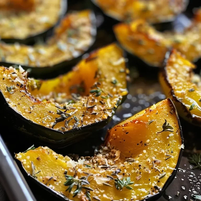 Effortless Roasted Acorn Squash: A Sweet and Savory Delight Close-up side view of a sliced roasted acorn squash topped with brown sugar and cinnamon.