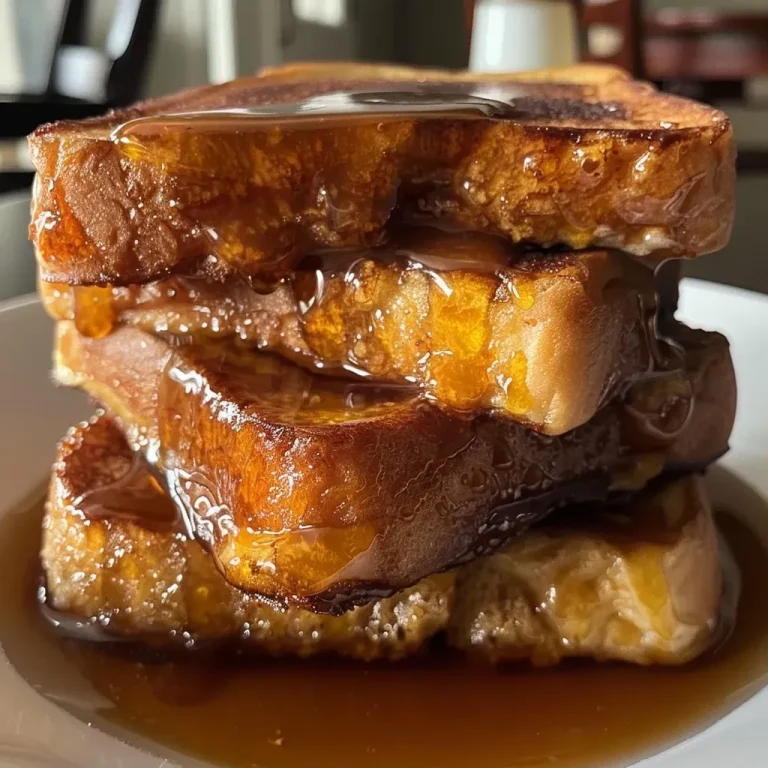 A close-up view of Salted Caramel Churro French Toast topped with fresh berries.