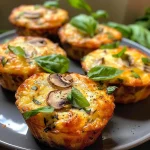 Close-up side view of savory cheese muffins with a golden crust.