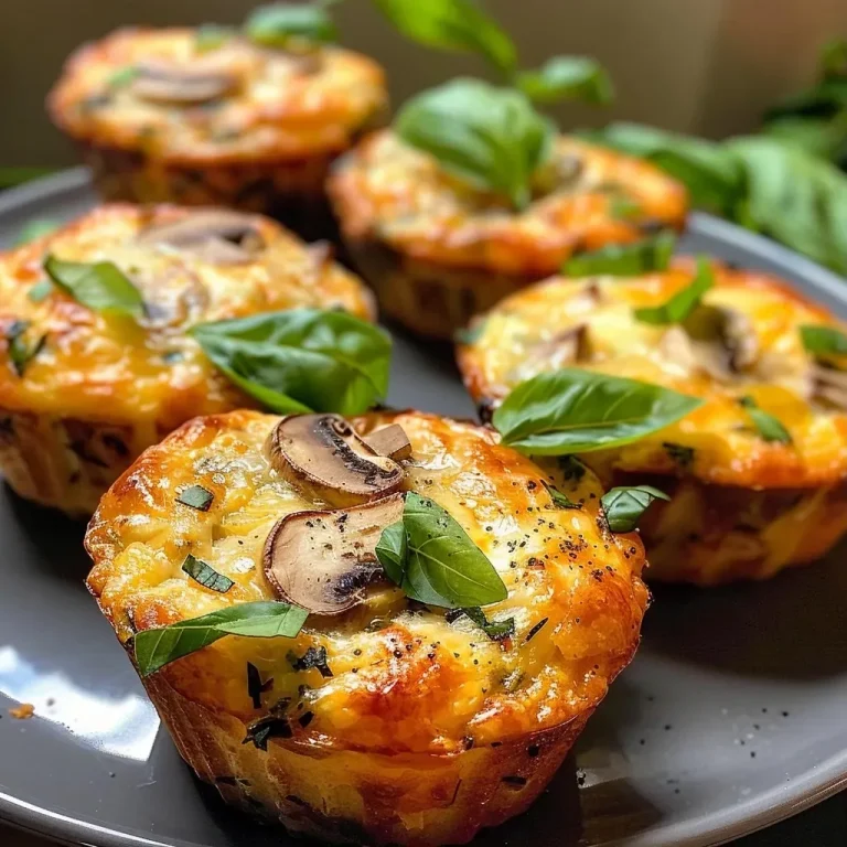 Close-up side view of savory cheese muffins with a golden crust.