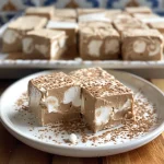 Close-up view of a piece of sugar-free chai fudge on a plate, showcasing its creamy texture.