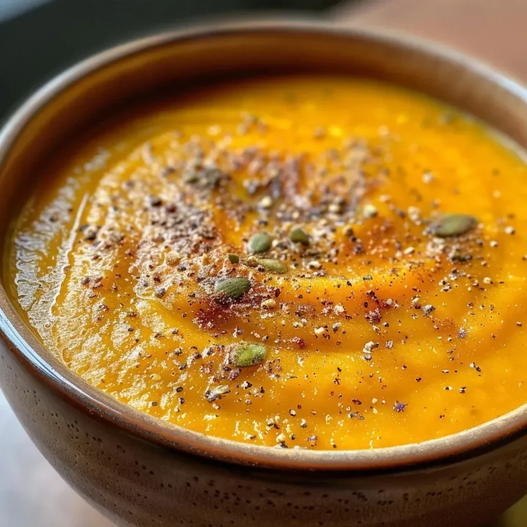 Warm Up with This Cozy Vegan Pumpkin Spiced Soup Recipe Close-up view of creamy vegan pumpkin spiced soup in a bowl.