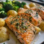 Baked Salmon with Lemon Herb Sauce