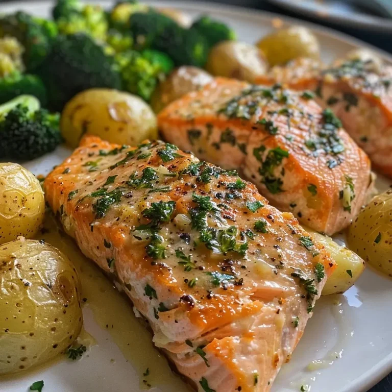 Baked Salmon with Lemon Herb Sauce