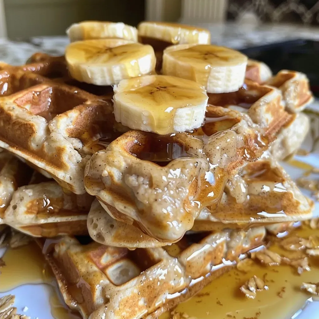 Flourless Banana Oat Waffles