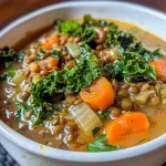 Healthy High-Protein Lentil Soup with Kale Recipe for Lunch or Dinner