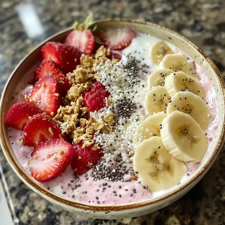 High Protein Strawberry Banana Smoothie Bowl