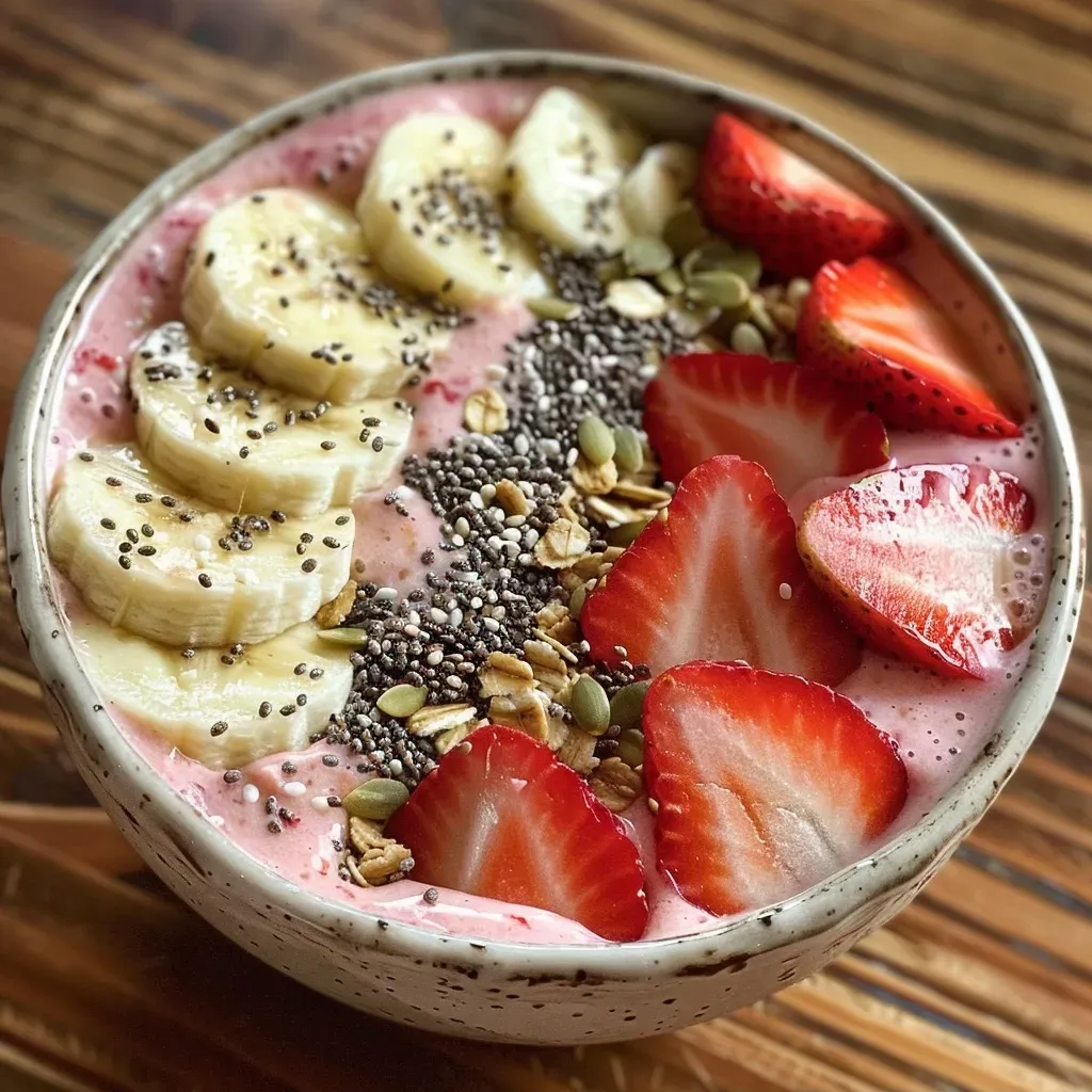High Protein Strawberry Banana Smoothie Bowl