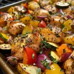 Juicy One-Pan Herb Chicken & Roasted Veggie Bake Delight