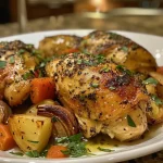 Roasted Chicken and Veggies with Garlic Herb Vinaigrette