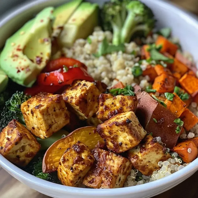 Spiced Tofu Roasted Veggie Quinoa Bowl
